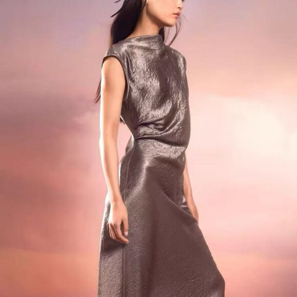 &Other Stories Satin Midi Dress - Picture 3 of 3